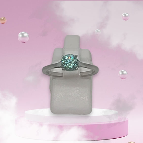 NWT Lustro Stella Swarovski's Finest Fancy Light Green Diamond Ring - Picture 6 of 15